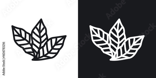 Tobacco leaves icons. Illustration of outline icons