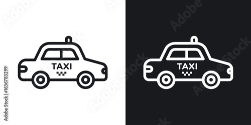 Taxi icons. Illustration of outline icons