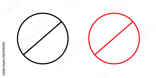 Stop sign icons. Illustration of outline icons