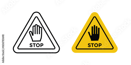 Stop security signs. Illustration of outline icons