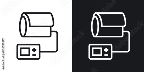 Sphygmomanometer icons. Illustration of outline icons