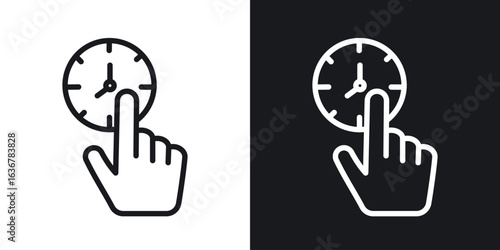 Specify at time icons. Illustration of outline icons