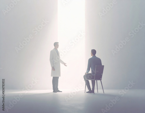 Doctor consulting with a patient in bright room