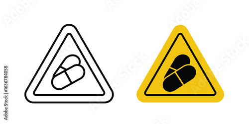 Side effects signs. Illustration of outline icons