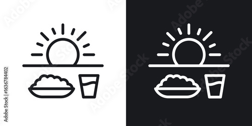 Sahur time icons. Illustration of outline icons