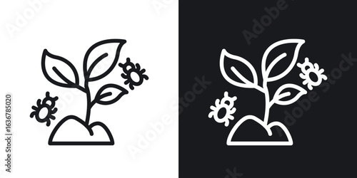 Pest plant icons. Illustration of outline icons