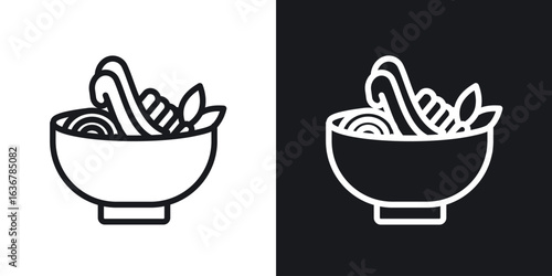 Pasta icons. Illustration of outline icons
