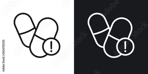 Overdose icons. Illustration of outline icons
