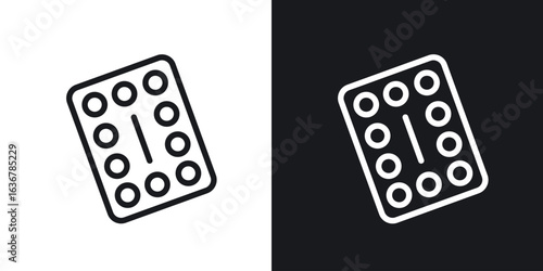 Oral contraception icons. Illustration of outline icons