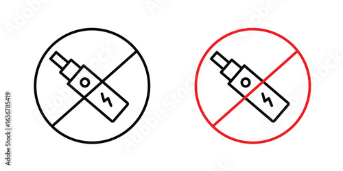 No vaping icons. Illustration of outline icons