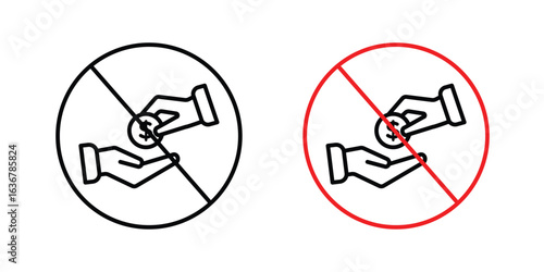 No money sign pack. vector glyph flat icons