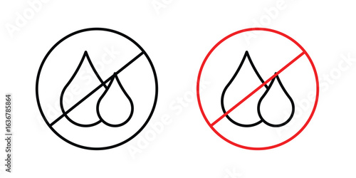 No leakage signs. Illustration of outline icons