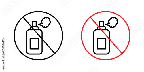 No aerosol spray signs. Illustration of outline icons