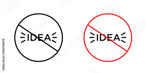 No Idea signs. Illustration of outline icons