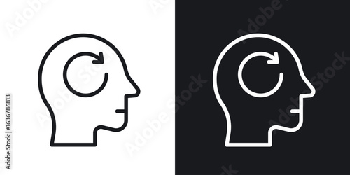 Memory recall icons. Illustration of outline icons