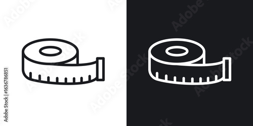 Measuring tape icons. Illustration of outline icons