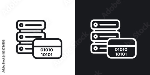 Master data icons. Illustration of outline icons