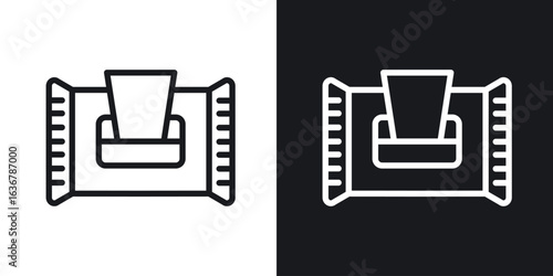 Makeup remover wipes icons. Illustration of outline icons