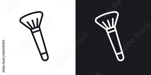 Makeup brush icons. Illustration of outline icons