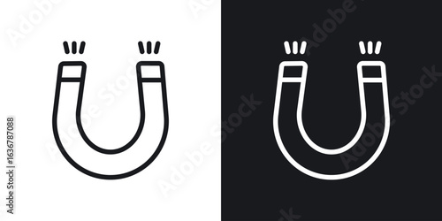 Magnet icons. Illustration of outline icons
