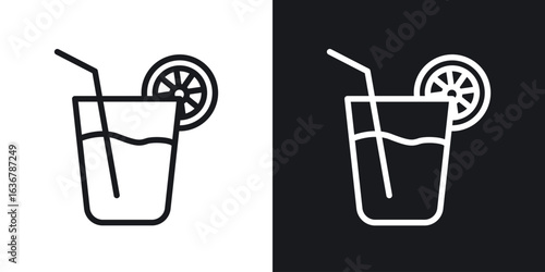 Lemonade icons. Illustration of outline icons