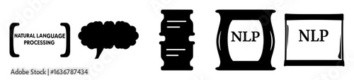 Visual representation of Natural Language Processing with different abstract symbols and illustrations