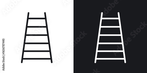 Ladder icons. Illustration of outline icons