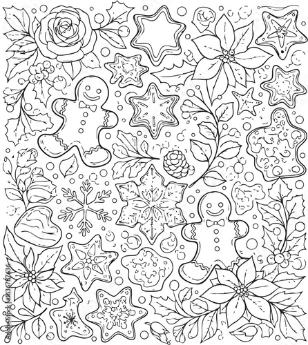 Wallpaper Mural christmas, pattern, flower, vector, floral, design, seamless, vintage, illustration, ornament, decoration, art, wallpaper, nature, decor, texture, element, flowers, mandala, leaf, retro, ornate, lace, Torontodigital.ca