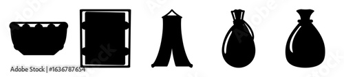 Diverse collection of ancient artifacts silhouettes offering a glimpse into history