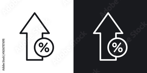 Interest growth icons. Illustration of outline icons