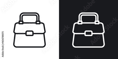 Hand bag icons. Illustration of outline icons