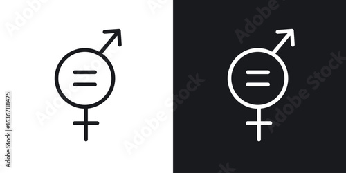 Gender equality icons. Illustration of outline icons