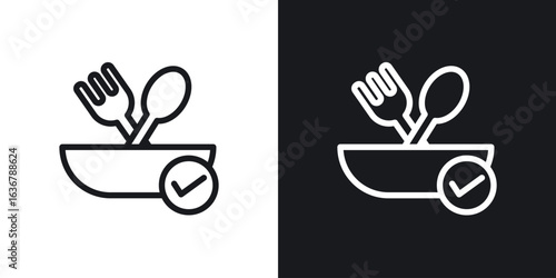 Food safety icons. Illustration of outline icons
