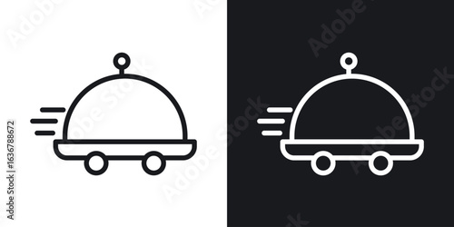 Food delivery icons. Illustration of outline icons
