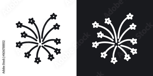 Fireworks icons. Illustration of outline icons