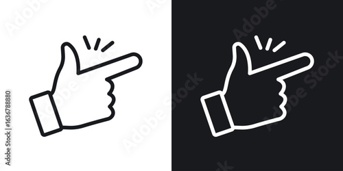 Finger snapping icons. Illustration of outline icons