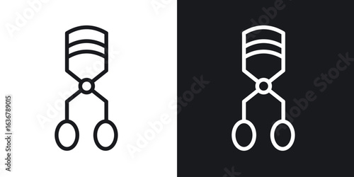 Eyelash curler icons. Illustration of outline icons