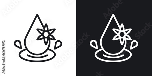 Essentials oil drop icons. Illustration of outline icons
