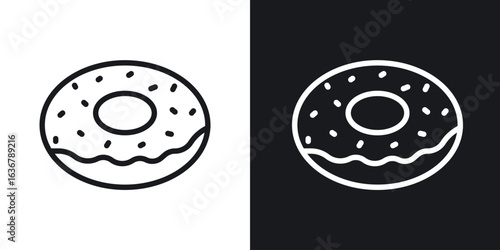 Doughnut icons. Illustration of outline icons