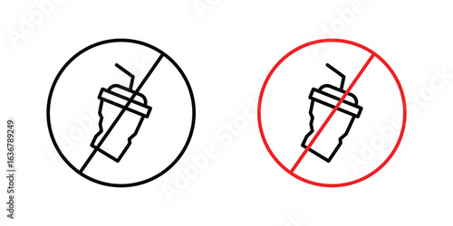 Dont throw away plastic signs. Illustration of outline icons