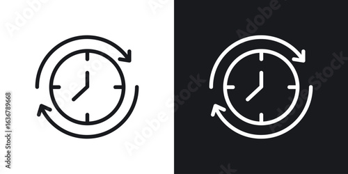 Course of time icons. Illustration of outline icons