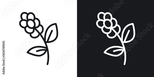 Coffee plant icons. Illustration of outline icons