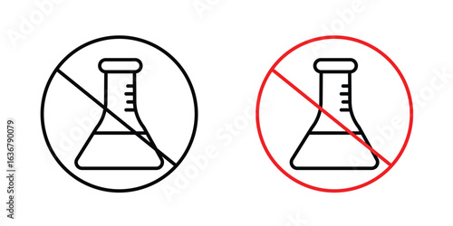 Chemical free signs. Illustration of outline icons