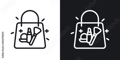 Beauty shopping icons. Illustration of outline icons
