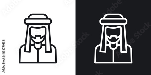 Arabic man icons. Illustration of outline icons