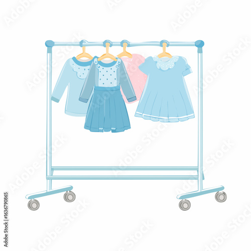 Kleiderständer in Pastellblau