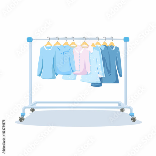 Kleiderständer in Pastellblau