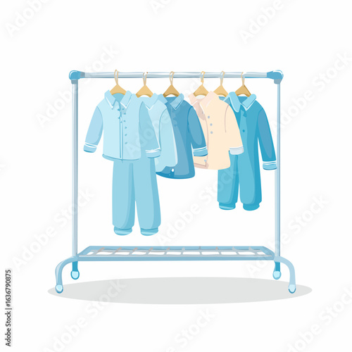 Kleiderständer in Pastellblau