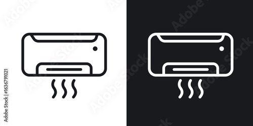 Air conditioner icons. Illustration of outline icons