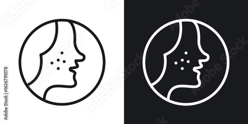 Acne icons. Illustration of outline icons